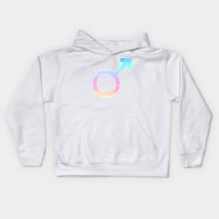 Mars Planet Symbol in Magical Unicorn Colors Kids Hoodie